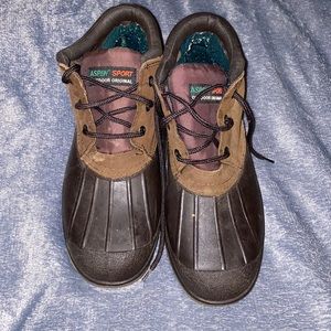 Aspen Sport Snow/Mud Duck Brown Leather Ankle Boots Lace Up Thinsulate size 12
